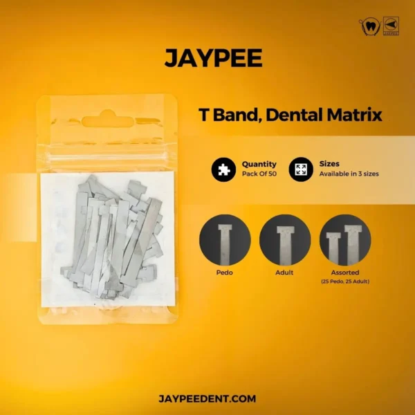 Dental T Band, Pack Of 50, Adult, Pedo and Assorted Sizes