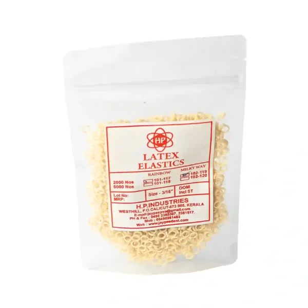 Milky Way Latex Ortho Elastics, Tooth Color, 4.7mm (3/16inch), Light Force 99.2gms (3.5 Oz)