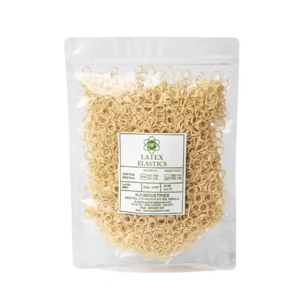Milky Way Latex Ortho Elastics, Tooth Color, 7.9mm (5/16 inch), Light Force 99.2gms (3.5 Oz), Intra Oral Elastics