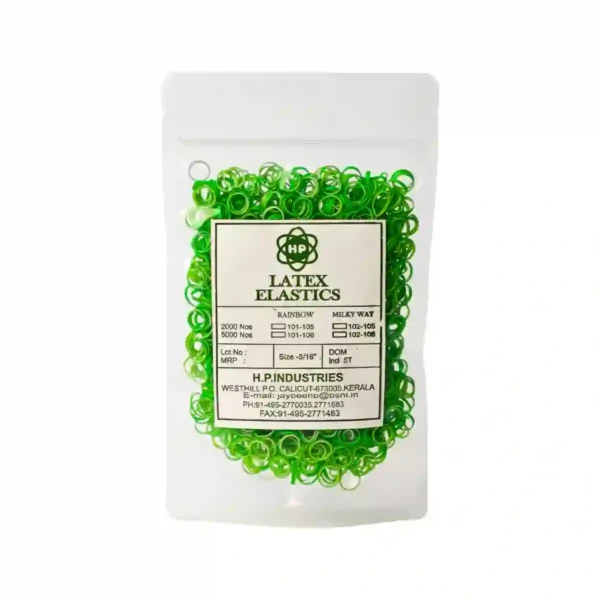 Rainbow Latex Elastics - Green Color - Green Apple Flavour Force 99.22g 5/16" 7.9mm 3.5Oz