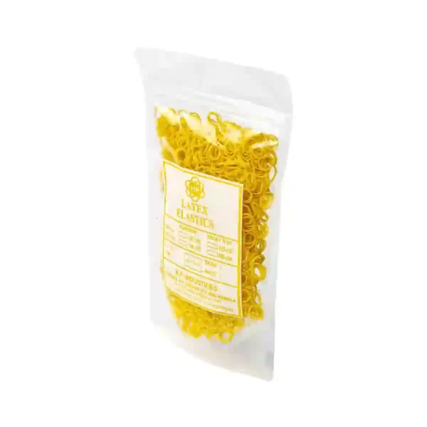 Rainbow Latex Elastics - Yellow Color - Lemon Flavour, Force - 56.69g 5/16" 7.9mm 2 Oz