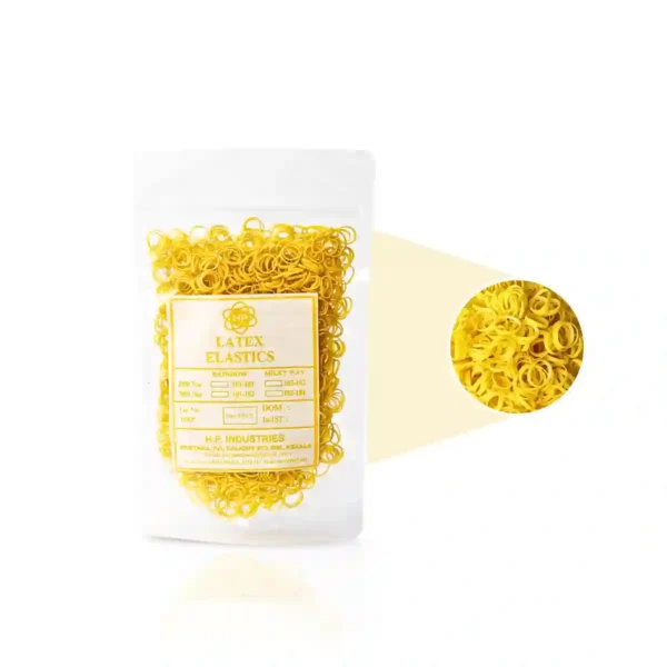 Rainbow Latex Elastics - Yellow Color - Lemon Flavour, Force - 56.69g 5/16" 7.9mm 2 Oz