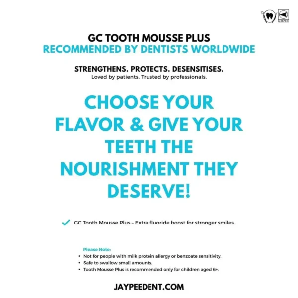 GC Tooth Mousse Plus, Topical Creme with Bioavailable Calcium, Phosphate and Fluoride
