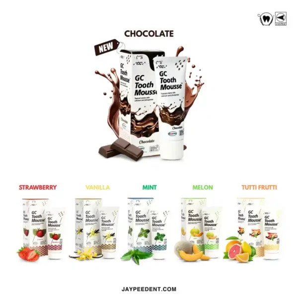 GC Tooth Mousse, Strawberry, Chocolate, Mint, Vanila, Melon, Tuti-Fruti, Topical Creme With Bio-Available Calcium And Phosphate