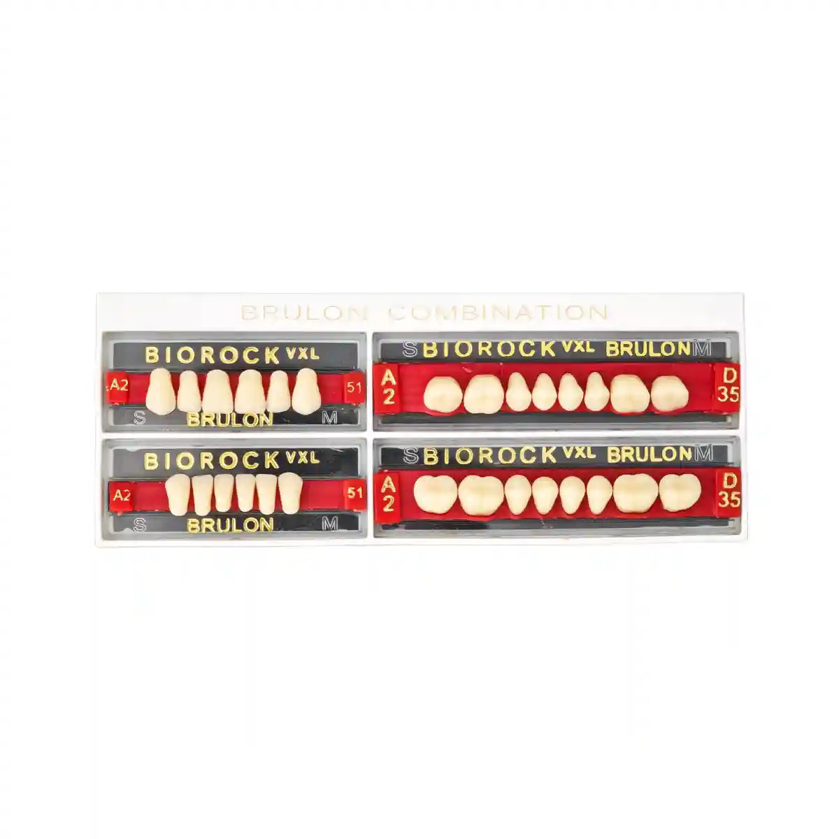 Brulon Biorock Vxl Teeth Set, Artificial Teeth Set, Shade A1, A2, A3, A3.5, Box Of 4 Teeth Set 1 Brulon Biorock Vxl Teeth Set, Artificial Teeth Set