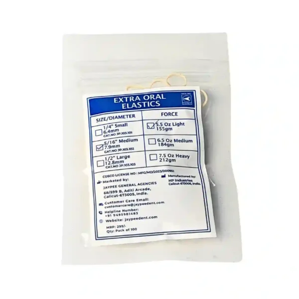 Extra Oral Elastics, Natural Color, 7.9mm (5/16 inch), Pack Of 100
