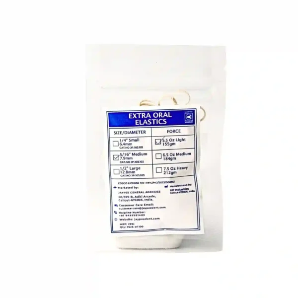 Extra Oral Elastics, Natural Color, 7.9mm (5/16 inch), Pack Of 100