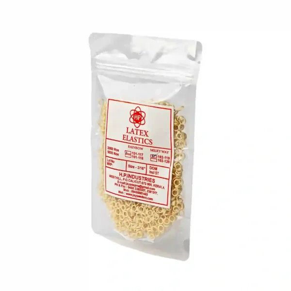 Milky Way Latex Ortho Elastics, Tooth Color, 4.7mm (3/16 inch), Medium Force 127.57gms (4.5 Oz), Intra Oral Elastics