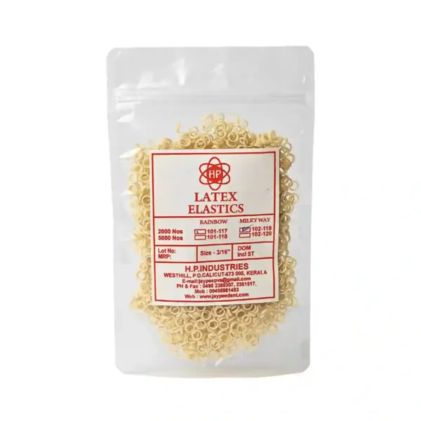 Milky Way Latex Ortho Elastics, Tooth Color, 4.7mm (3/16 inch), Heavy Force 184.27gms (6.5 Oz)