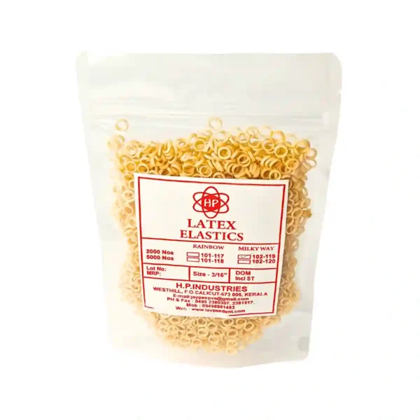 Milky Way Latex Ortho Elastics, Tooth Color, 4.7mm (3/16 inch), Medium Force 127.57gms (4.5 Oz)