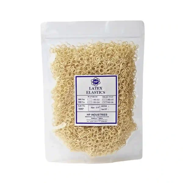 Milky Way Latex Ortho Elastics, Tooth Color, 6.3mm (1/4 inch), Medium Force 127.57gms (4.5 Oz)