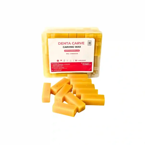 Denta Carve Dental Carving Wax, For Dental Tooth Model, Fox of 40 Blocks, Yellow
