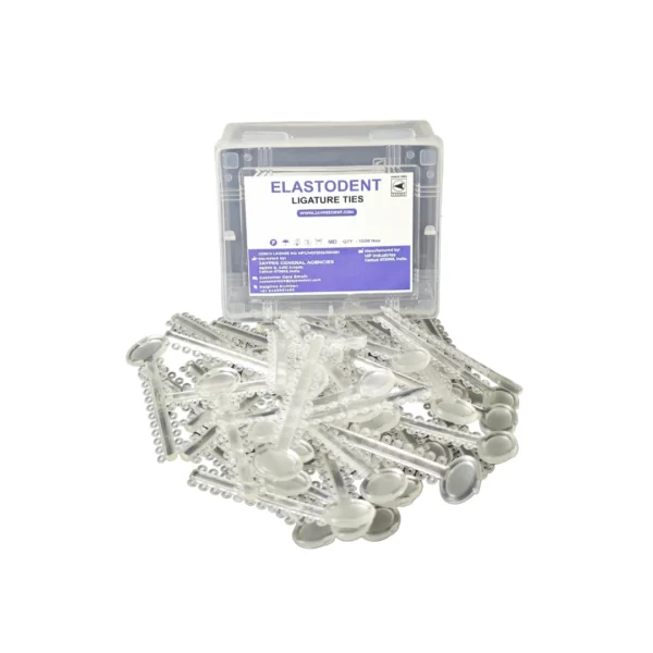 Elastodent Ligature Ties, Orthodontic Latex Free Lig Rings - Clear