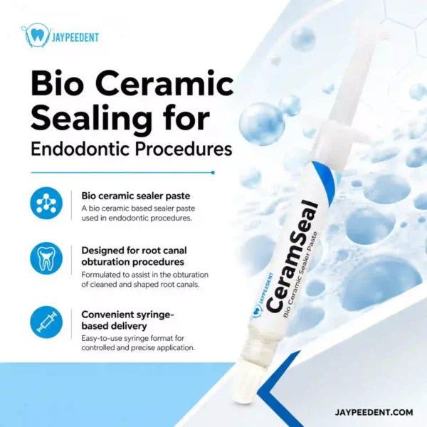 Jaypee Dent CeramSeal Bio Ceramic Sealer Paste, Endodontic Root Canal Sealer for Permanent Obturation, 2g Syringe