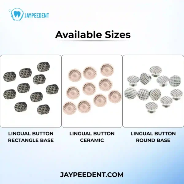 Jaypee Lingual Button, Pack of 10, Metal and Ceramic