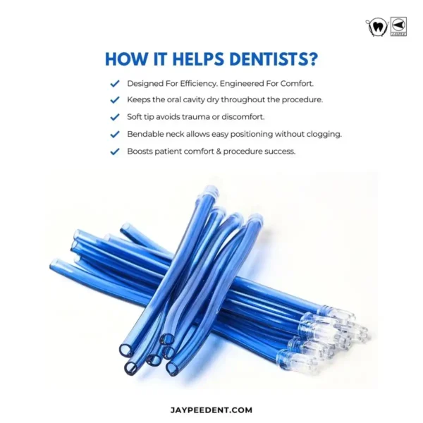 Sali-Vac Saliva Ejector Tips, Pack of 100, Transparent, Pink, Yellow, Blue, Green Colors