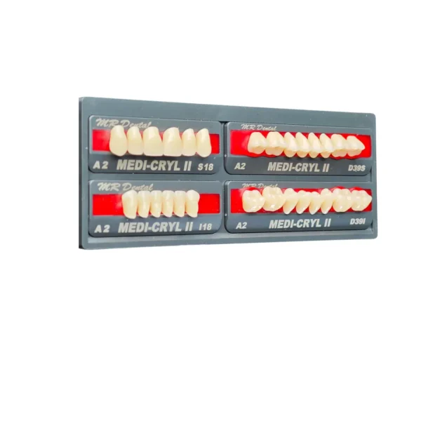 MR Dental Medi-Cryl II, Acrylic Teeth Set, Pack of 4 Teeth Set, Fluorescence Enhanced