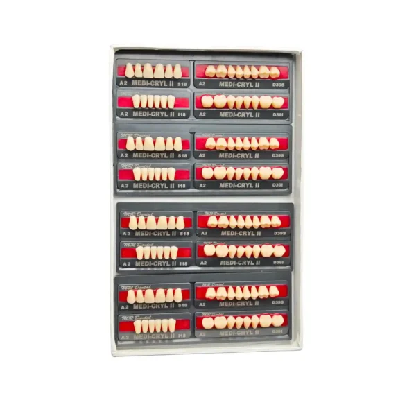MR Dental Medi-Cryl II, Acrylic Teeth Set, Pack of 4 Teeth Set, Fluorescence Enhanced