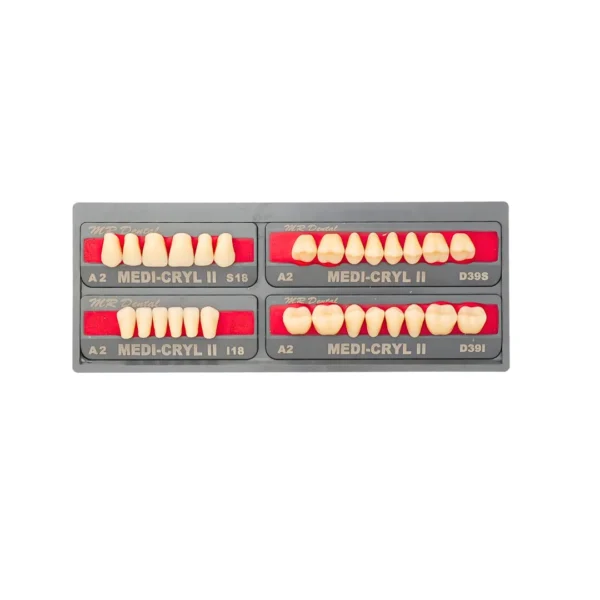 MR Dental Medi-Cryl II, Two Layer Acrylic Teeth Set, Single Set Teeth Set, A2, A3 Shade