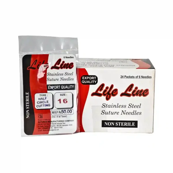 Life Line Stainless Steel Suture Needles, Non Sterile