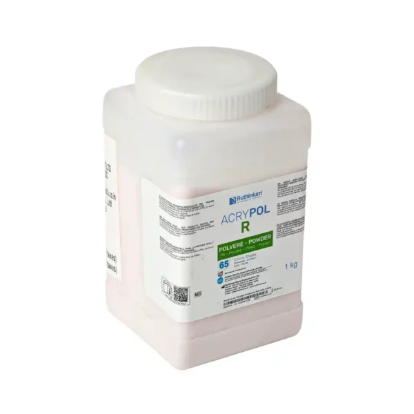 Ruthinium Acrypol R Polvere Powder,1Kg Heat Curing Resin For Complete, Partial End Combined Removable Dental Prostheses And Relining, Shade 65 - Heatcure Pink