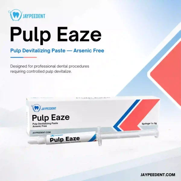 Jaypee Dent Pulp Eaze Arsenic-Free Pulp Devitalizing Paste, Endodontic Dental Pulp Treatment Material, 3g Syringe