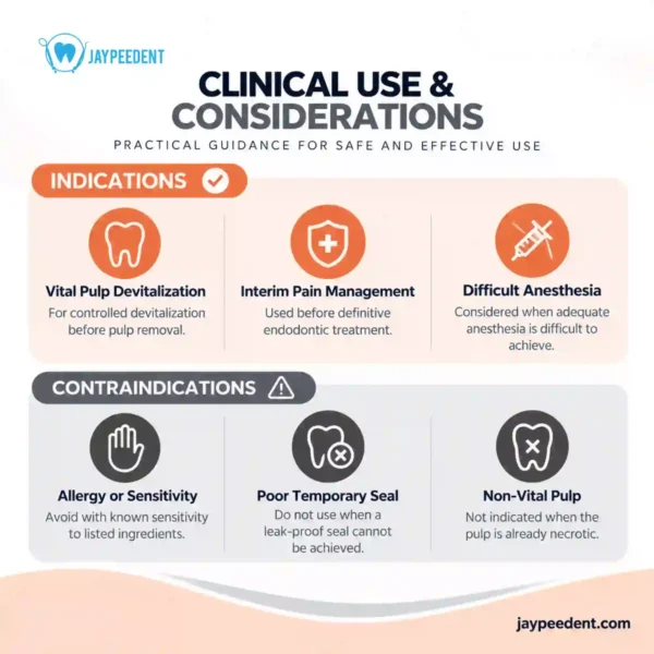 Jaypee Dent Pulp Eaze Arsenic-Free Pulp Devitalizing Paste, Endodontic Dental Pulp Treatment Material, 3g Syringe
