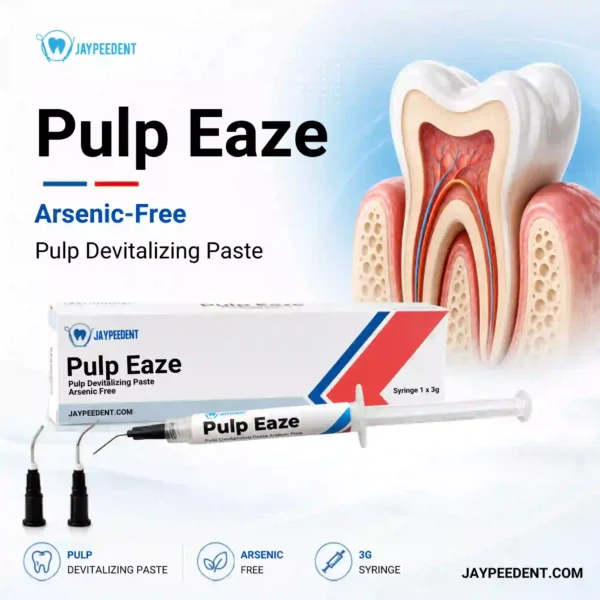 Jaypee Dent Pulp Eaze Arsenic-Free Pulp Devitalizing Paste, Endodontic Dental Pulp Treatment Material, 3g Syringe