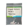 Jaypee Lingual Button, Pack Of 10, Metal And Ceramic 3 Jaypee Lingual Button, Pack Of 10, Metal And Ceramic