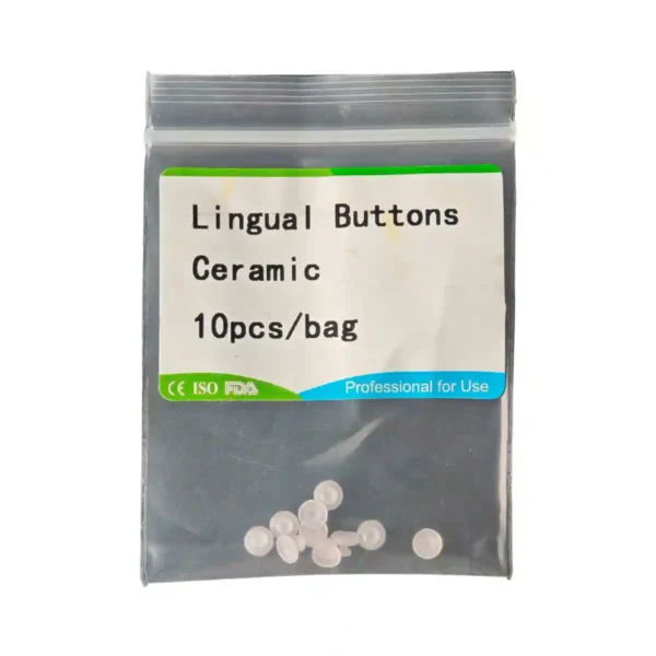 Jaypee Lingual Button, Pack of 10, Metal and Ceramic