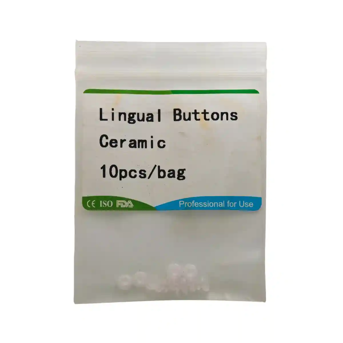 Jaypee Lingual Button, Pack Of 10, Metal And Ceramic 3 Jaypee Lingual Button, Pack Of 10, Metal And Ceramic