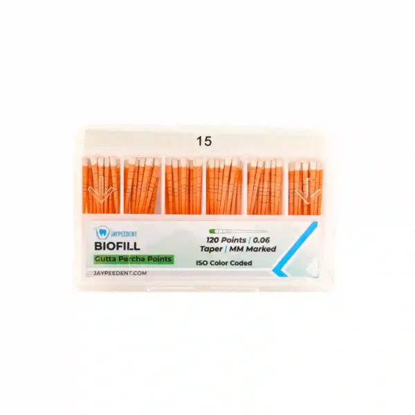 Japee Biofill Gutta Percha Points, 0.06 Taper, mm Marked, ISO Color Coded