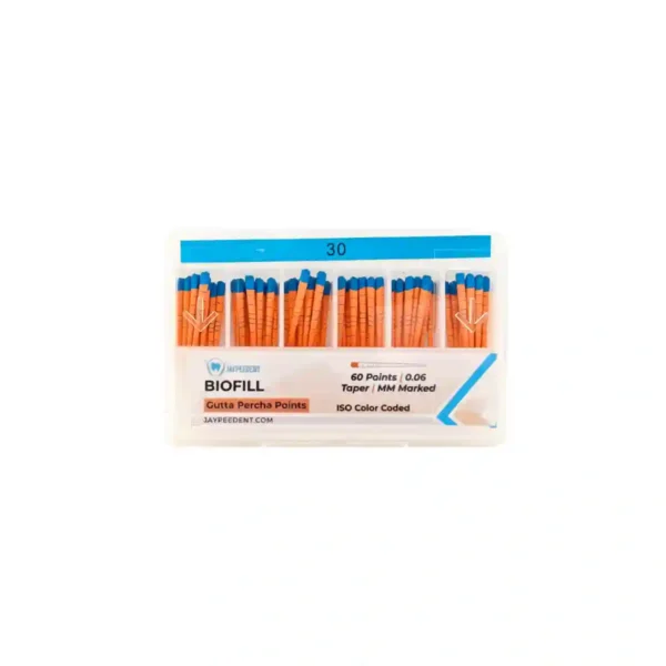 Japee Biofill Gutta Percha Points, 0.06 Taper, mm Marked, ISO Color Coded