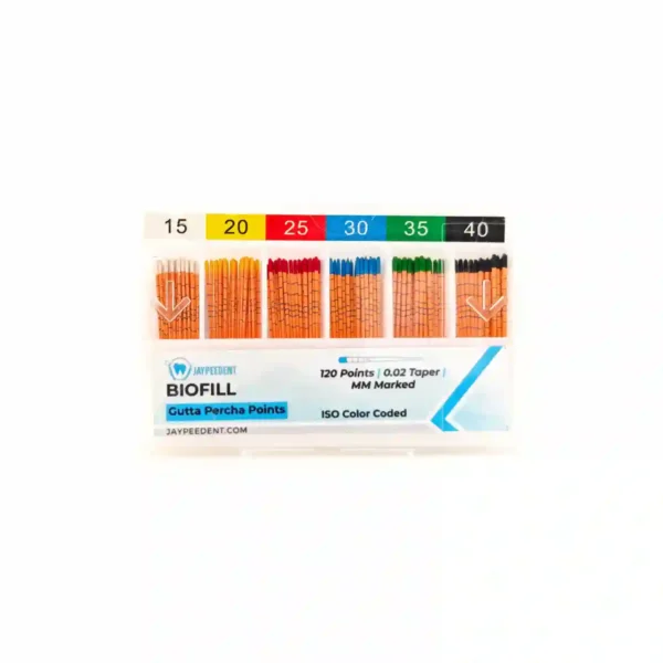 Jaypee Biofill Gutta Percha Points, 0.02 Taper,mm Marked, ISO Color Coded