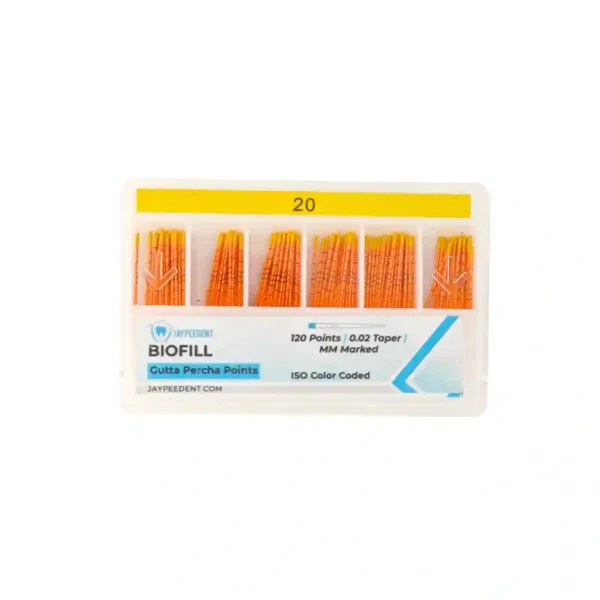 Jaypee Biofill Gutta Percha Points, 0.02 Taper,mm Marked, ISO Color Coded