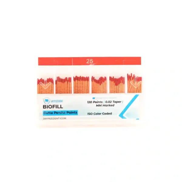 Jaypee Biofill Gutta Percha Points, 0.02 Taper,mm Marked, ISO Color Coded