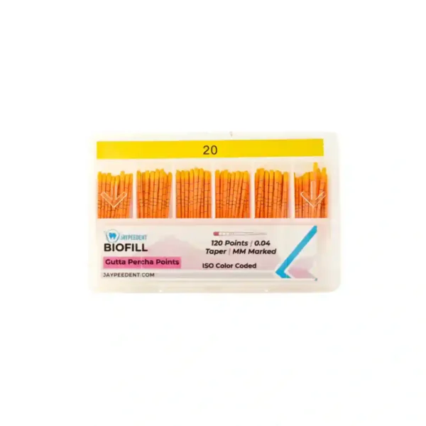 Jaypee Biofill Gutta Percha Points, 0.04 Taper, mm Marked, ISO Color Coded