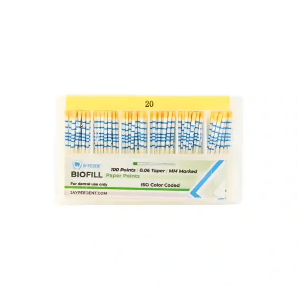 Jaypee Biofill Absorbent Paper Points, 0.06 Taper, mm Marked, ISO Color Coded