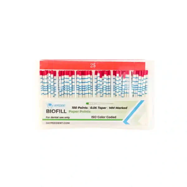 Jaypee Biofill Absorbent Paper Points, 0.06 Taper, mm Marked, ISO Color Coded