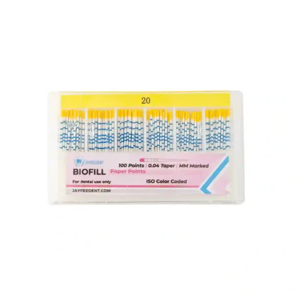Jaypee Biofill Absorbent Paper Points, 0.04 Taper, mm MArked, ISO Color Coded