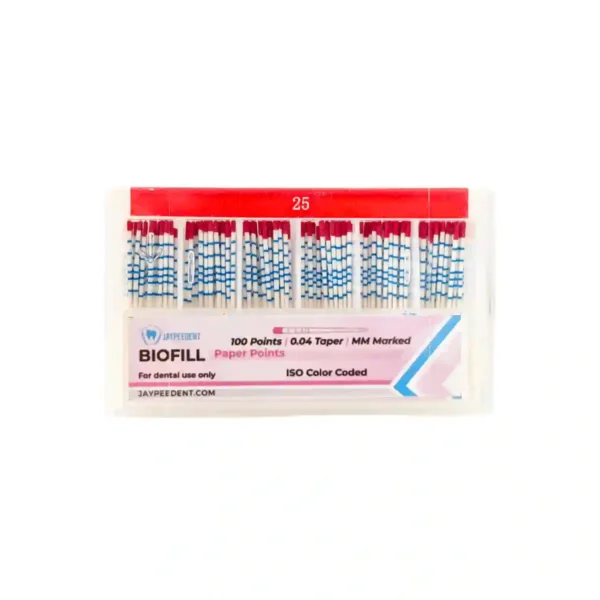 Jaypee Biofill Absorbent Paper Points, 0.04 Taper, mm MArked, ISO Color Coded