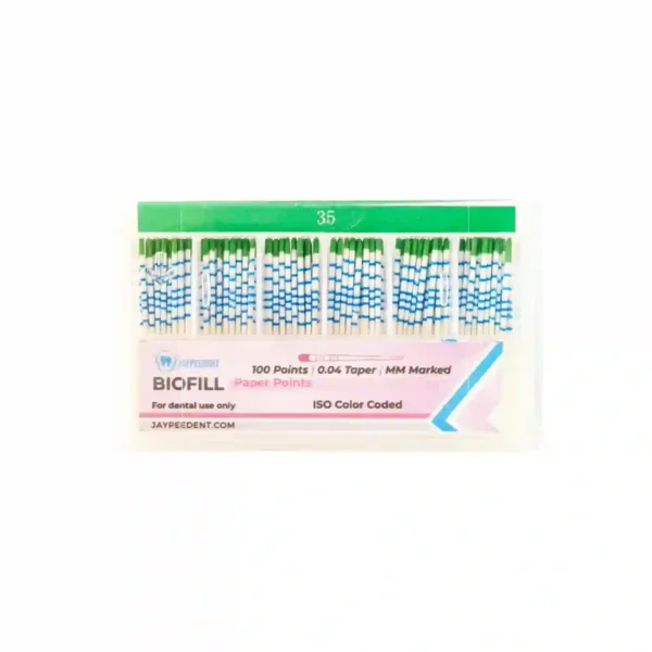 Jaypee Biofill Absorbent Paper Points, 0.04 Taper, mm MArked, ISO Color Coded