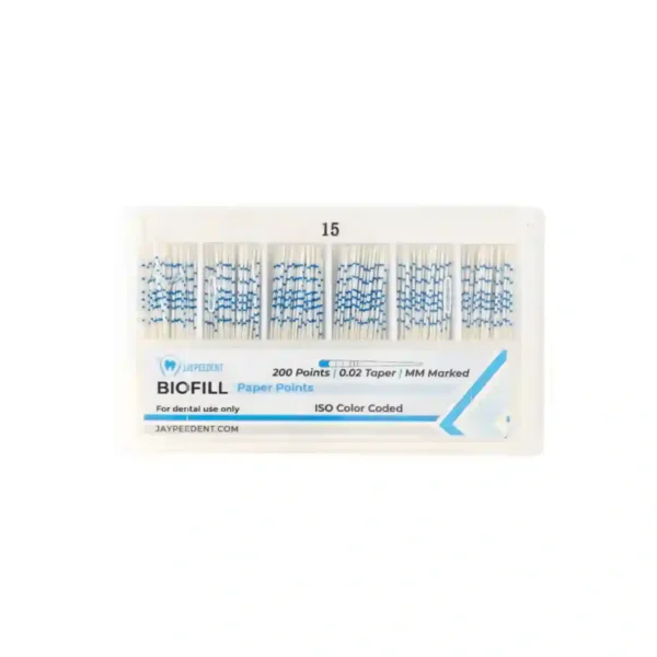 Jaypee Biofill Absorbent Paper Points, 0.02 Taper, mm Marked, ISO Color Coded