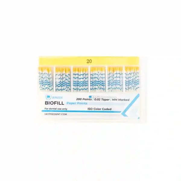 Jaypee Biofill Absorbent Paper Points, 0.02 Taper, mm Marked, ISO Color Coded