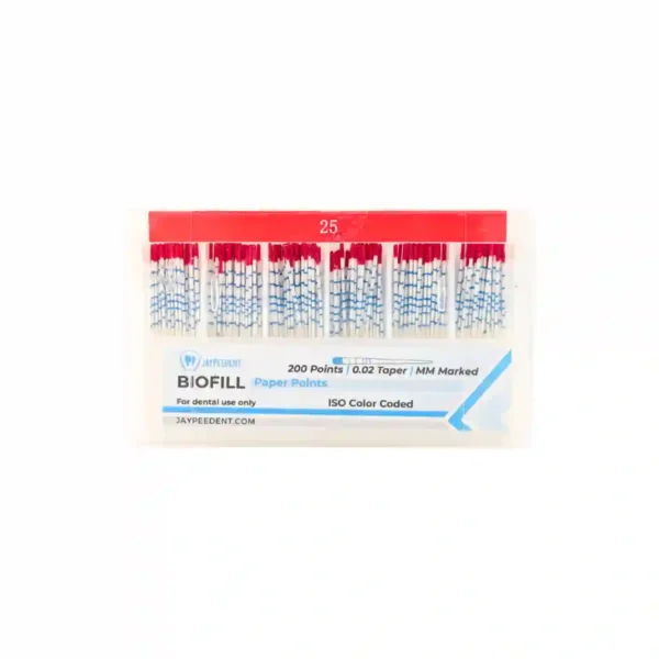 Jaypee Biofill Absorbent Paper Points, 0.02 Taper, mm Marked, ISO Color Coded
