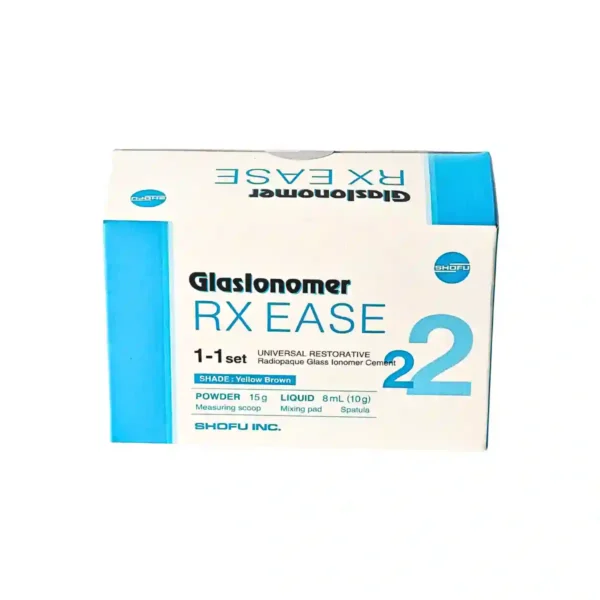 Shofu GlasIonomer RX Ease 1-1 Set, Universal Restorative Radiopaque Glass Ionomer Cement, Shade Yellow Brown