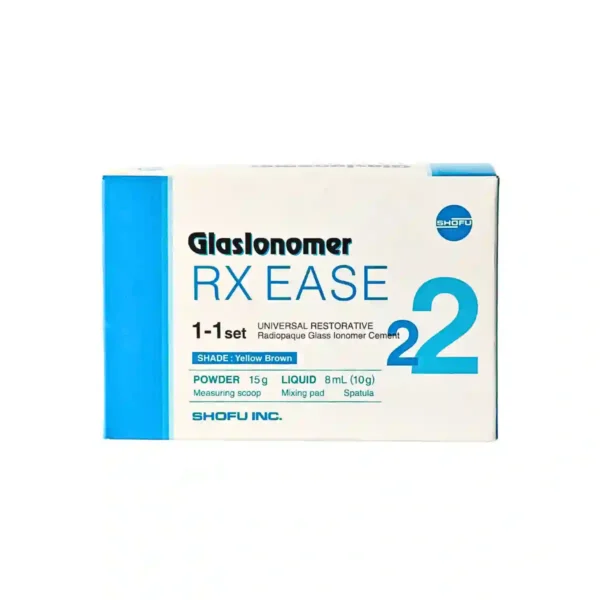Shofu GlasIonomer RX Ease 1-1 Set, Universal Restorative Radiopaque Glass Ionomer Cement, Shade Yellow Brown