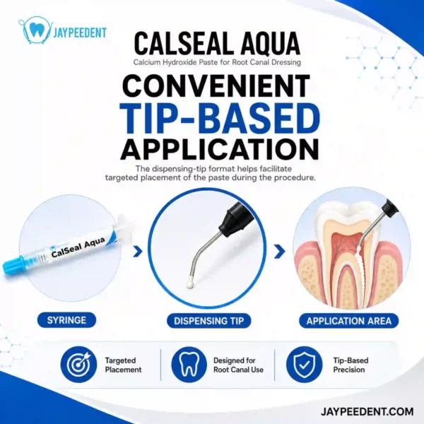 Jaypee Dent Calseal Aqua Calcium Hydroxide Paste for Root Canal Dressing, Endodontic Dental Material, 1 x 3g Syringe