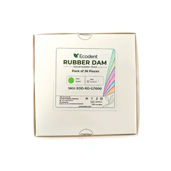 Ecodent Rubber Dam, Dark Blue and Green, Size 5x5, 6x6