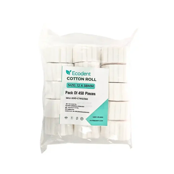 Ecodent Dental Cotton Roll, Sizes 10 x 38mm, 8 x 38mm, 12 x 38mm